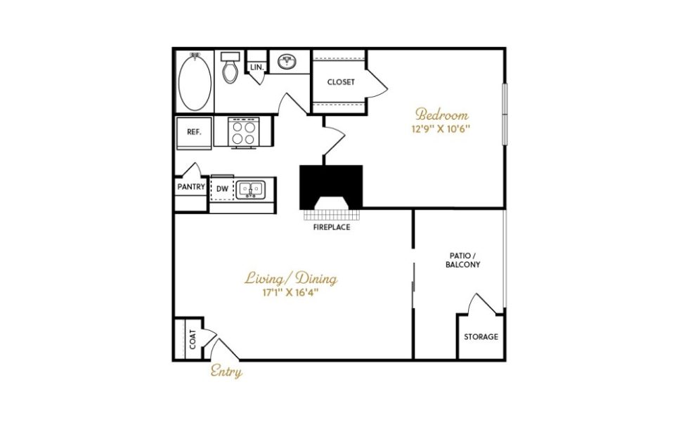 the floor plan for a two bedroom apartment at The  Durham